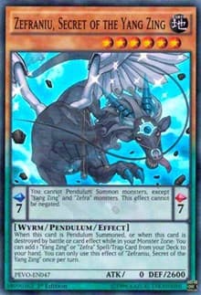 Zefraniu, Secret of the Yang Zing - Pendulum Evolution - YuGiOh card