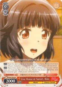 Live House at Sunset, Rimi - BanG Dream! - Weiss Schwarz card