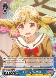 First Live, Arisa - BanG Dream! - Weiss Schwarz card