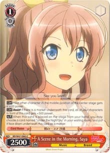 A Scene in the Morning, Saya - BanG Dream! - Weiss Schwarz card