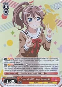 Starrin'PARTY, Saya Yamabuki (Parallel Foil) - BanG Dream! - Weiss Schwarz card