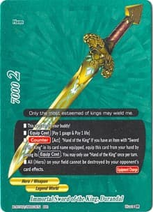 Immortal Sword of the King, Durandal (BR) - Chaos Control Crisis - Future Card BuddyFight card
