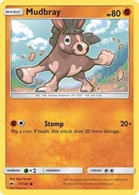 Mudbray - SM - Burning Shadows - Pokemon card