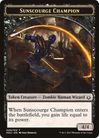 Sunscourge Champion // Zombie Double-Sided Token - Hour of Devastation - Magic: The Gathering card
