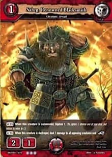 Sahrg, Renowned Bladesmith - Rally to War - Dragoborne card