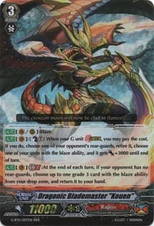 Dragonic Blademaster "Kouen" - G-BT11: Demonic Advent - Cardfight Vanguard card