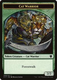 Cat Warrior // Rat Double-Sided Token - Commander 2017 - Magic: The Gathering card