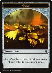 Gold // Cat Dragon Double-Sided Token - Commander 2017 - Magic: The Gathering card