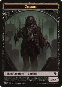 Zombie // Gold Double-Sided Token - Commander 2017 - Magic: The Gathering card