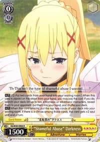 "Shameful Abuse" Darkness - KonoSuba - Weiss Schwarz card
