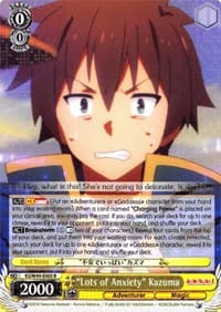 "Lots of Anxiety" Kazuma - KonoSuba - Weiss Schwarz card