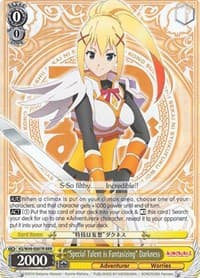 "Special Talent is Fantasizing" Darkness (RRR) - KonoSuba - Weiss Schwarz card