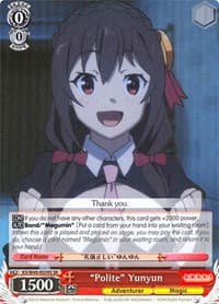 "Polite" Yunyun (SR) - KonoSuba - Weiss Schwarz card
