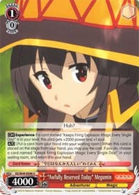 "Awfully Reserved Today" Megumin - KonoSuba - Weiss Schwarz card