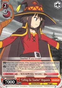 "Calling for Teacher" Megumin - KonoSuba - Weiss Schwarz card