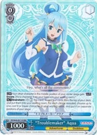 "Troublemaker" Aqua (RRR) - KonoSuba - Weiss Schwarz card
