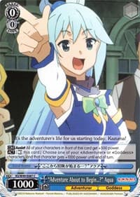 "Adventures About to Begin...?" Aqua - KonoSuba - Weiss Schwarz card
