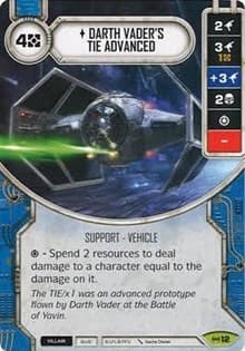 Darth Vader's TIE Advanced (Card Only) - Empire at War - Star Wars: Destiny card