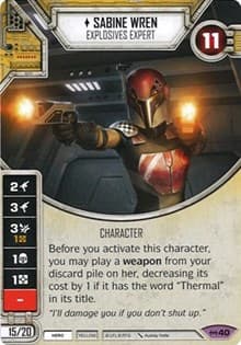 Sabine Wren - Explosives Expert - Empire at War - Star Wars: Destiny card