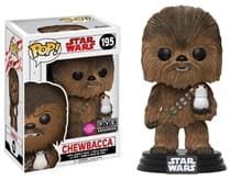 Star Wars: The Last Jedi: Chewbacca (with Porg) (Flocked) (Bobble-Head) (FYE Exclusive) - Pop! Vinyl - Funko card