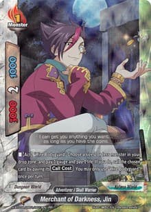 Merchant of Darkness, Jin - LVL Up! Heroes & Adventurers! - Future Card BuddyFight card