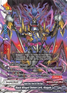 Black Winged Demon Lord, Abygale - LVL Up! Heroes & Adventurers! - Future Card BuddyFight card