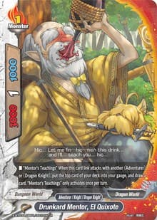 Drunkard Mentor, El Quixote - LVL Up! Heroes & Adventurers! - Future Card BuddyFight card