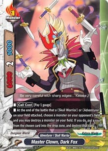 Master Clown, Dark Fox - LVL Up! Heroes & Adventurers! - Future Card BuddyFight card
