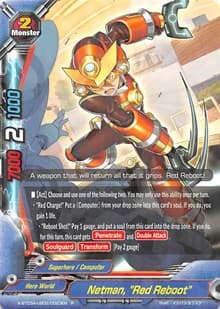 Netman, "Red Reboot" - LVL Up! Heroes & Adventurers! - Future Card BuddyFight card