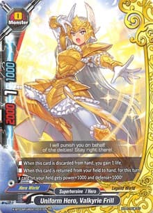 Uniform Hero, Valkyrie Frill - LVL Up! Heroes & Adventurers! - Future Card BuddyFight card