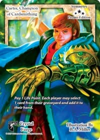 Carter, Champion of Cardsmithing (Promo Edition) - Exodus Promo Cards - Exodus TCG card
