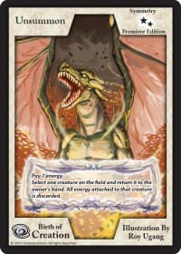 Unsummon (Premiere Edition) - Birth of Creation - Exodus TCG card