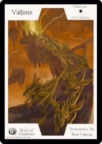 Valforce (First Edition) - Birth of Creation - Exodus TCG card