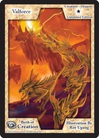 Valforce (Unlimited Edition) - Birth of Creation - Exodus TCG card