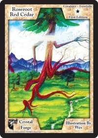 Roseroot Red Cedar (First Edition) - Crystal Forge - Exodus TCG card