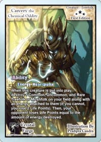 Carcery the Chemical Oddity (First Edition) - Crystal Forge - Exodus TCG card