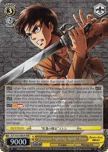 "Crimson Fighting Spirit" Eren (RRR) - Attack on Titan Vol. 2 - Weiss Schwarz card