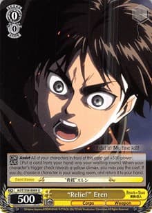 "Relief" Eren - Attack on Titan Vol. 2 - Weiss Schwarz card