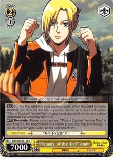 "Memory of that Day" Annie (B) - Attack on Titan Vol. 2 - Weiss Schwarz card