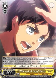 "Whimsical Days" Eren - Attack on Titan Vol. 2 - Weiss Schwarz card