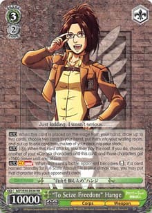 "To Seize Freedom" Hange - Attack on Titan Vol. 2 - Weiss Schwarz card