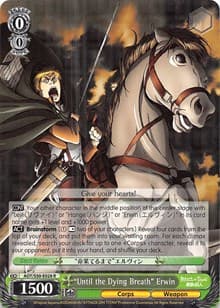 "Until the Dying Breath" Erwin - Attack on Titan Vol. 2 - Weiss Schwarz card