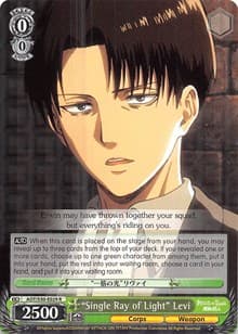 "Single Ray of Light" Levi - Attack on Titan Vol. 2 - Weiss Schwarz card