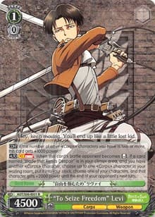 "To Seize Freedom" Levi - Attack on Titan Vol. 2 - Weiss Schwarz card