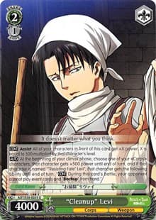 "Cleanup" Levi - Attack on Titan Vol. 2 - Weiss Schwarz card