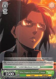 "What Happens Henceforth" Hange - Attack on Titan Vol. 2 - Weiss Schwarz card