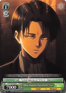 "What Happens Henceforth" Levi - Attack on Titan Vol. 2 - Weiss Schwarz card