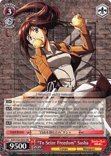 "To Seize Freedom" Sasha - Attack on Titan Vol. 2 - Weiss Schwarz card