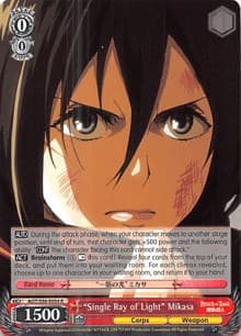 "Single Ray of Light" Mikasa - Attack on Titan Vol. 2 - Weiss Schwarz card