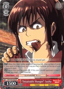 "Insatiable Hunger" Sasha - Attack on Titan Vol. 2 - Weiss Schwarz card